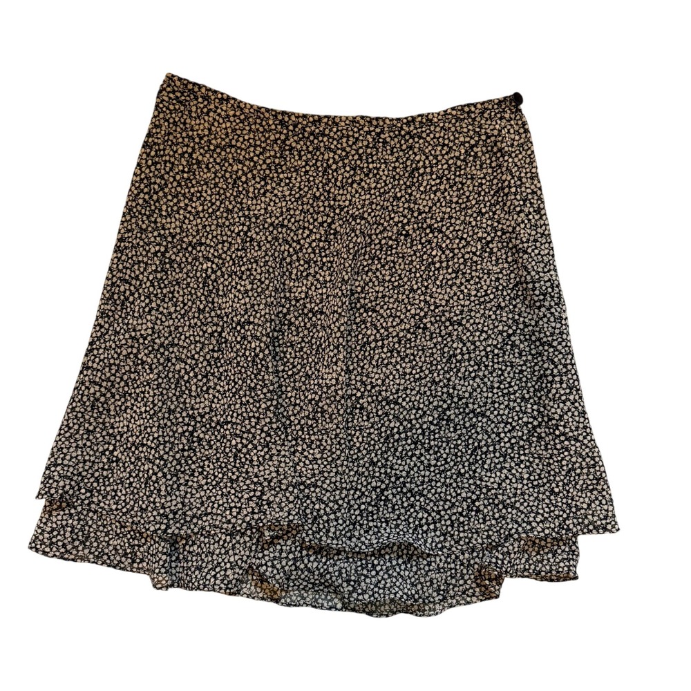 Express Womens Polyester Mini Skirt Black Floral Vintage 90s Cottagecore